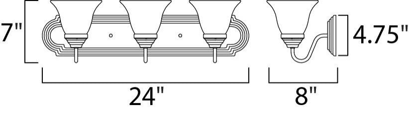 Maxim 8013 Essentials 24"W Bath Light - Satin Nickel / Frosted Glass