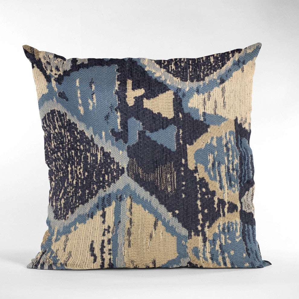 Plutus Blue Hidden Seas Abstract Luxury Throw Pillow, 22"x22"