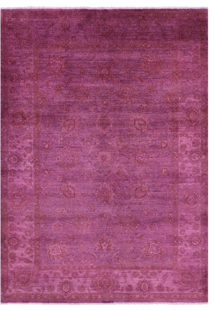 Overdyed Full Pile Hand-Knotted Wool Rug 5' 5" X 7' 9" - Q12722