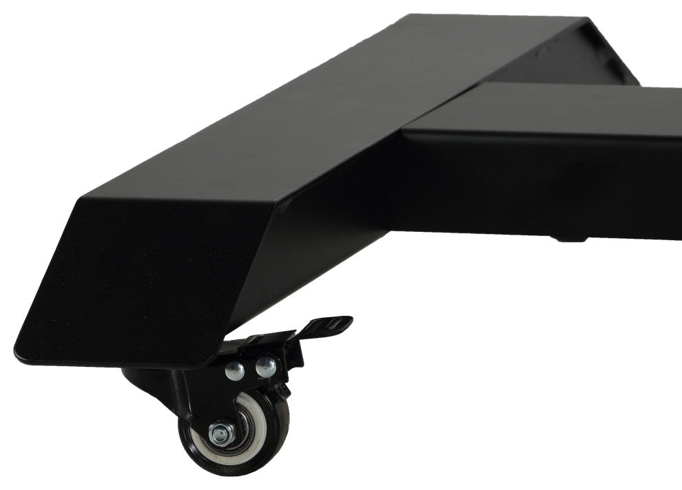 Cortesi Home Luna Electric Sit to Stand Mobile Desk With Wheels, Black