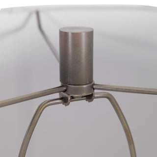 Modern Industrial Ribbed Gear Metal Cylinder Table Lamp