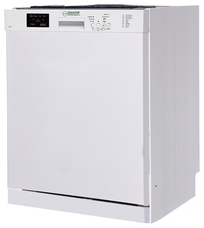 Equator-Europe 24" Built in 14 place Energy Star Dishwasher with 8 Wash Programs, White