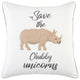 White Beige Chubby Unicorn Throw Pillow
