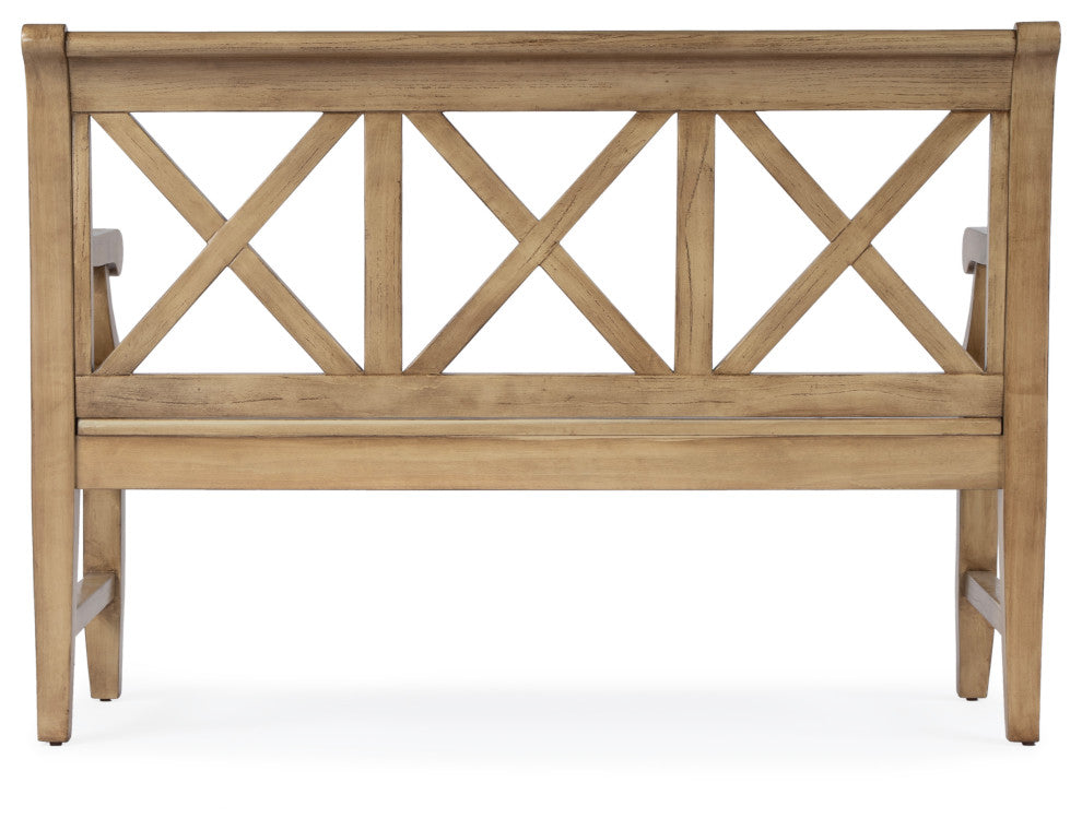 Gerrit Wooden 44"W Bench, Antique Beige
