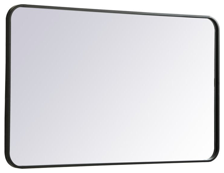 Elegant Decor MR802440BK Soft Corner Metal Rectangular Mirror, 24"x40"