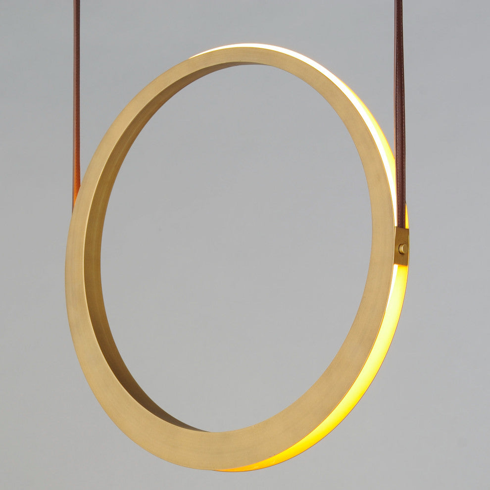 ET2 E24081 Tether 23"W LED Ring Chandelier - Natural Aged Brass