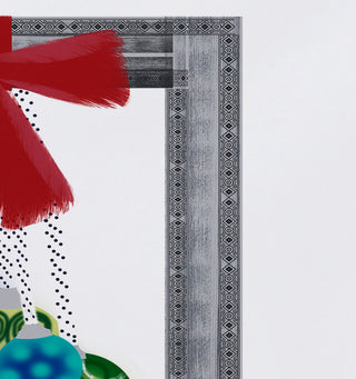 Frame It Up, Geometric Print Placemat, Gray (Set of 4), 18 x 14"