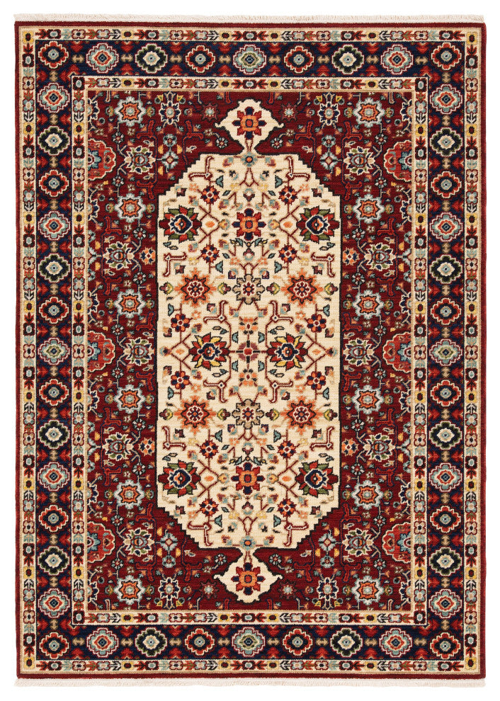 Oriental Weavers Lilihan Indoor Rug Red/ Ivory 6'7" X 9'6"