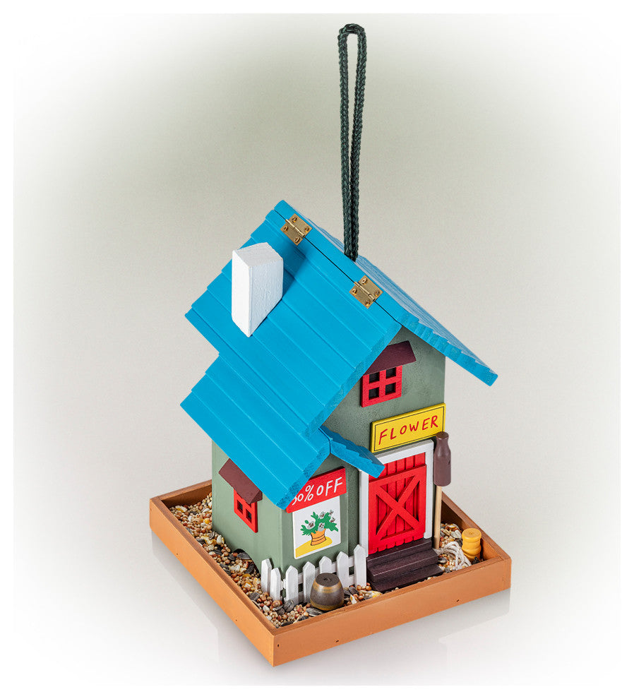 Alpine Hanging Colorful Bird Feeder, 9 Inch Tall