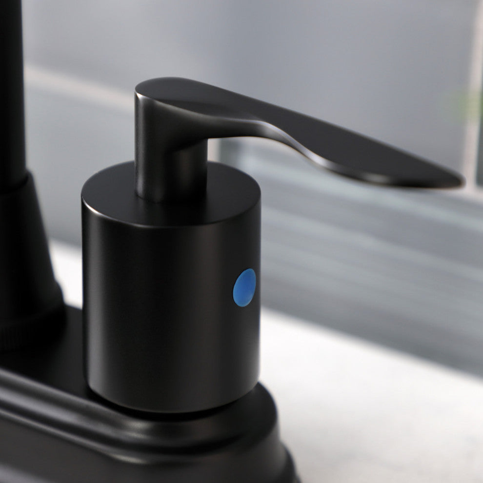 Kingston Brass KB8490SVL Two-Handle 2-Hole Deck Mount Bar Faucet, Matte Black