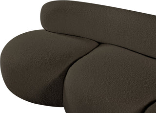 Venti Black Boucle Fabric Upholstered Set, Brown, Sofa