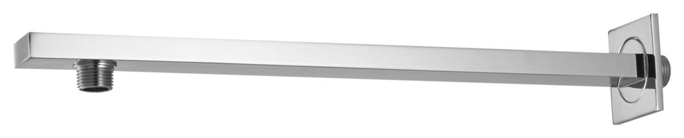 1/2" Ips X 16" Square 90-Degree Rain Arm With Flange In Polished Chrome