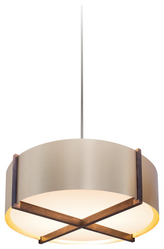 Plura 46" Pendant, Walnut, Brushed Rose Gold, GU, 24 Socket
