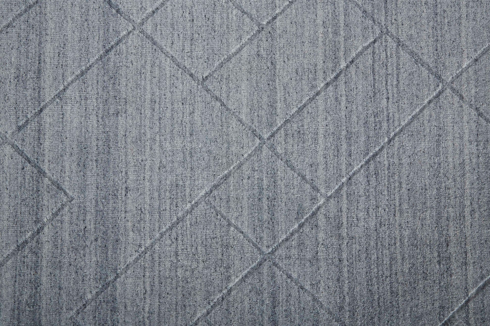 Weave & Wander Tatem Minimal Viscose Rug, Blue/Gray, 5' X 8'