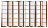 6' Tall Double Cross Shoji Screen, Walnut, 8 Panels