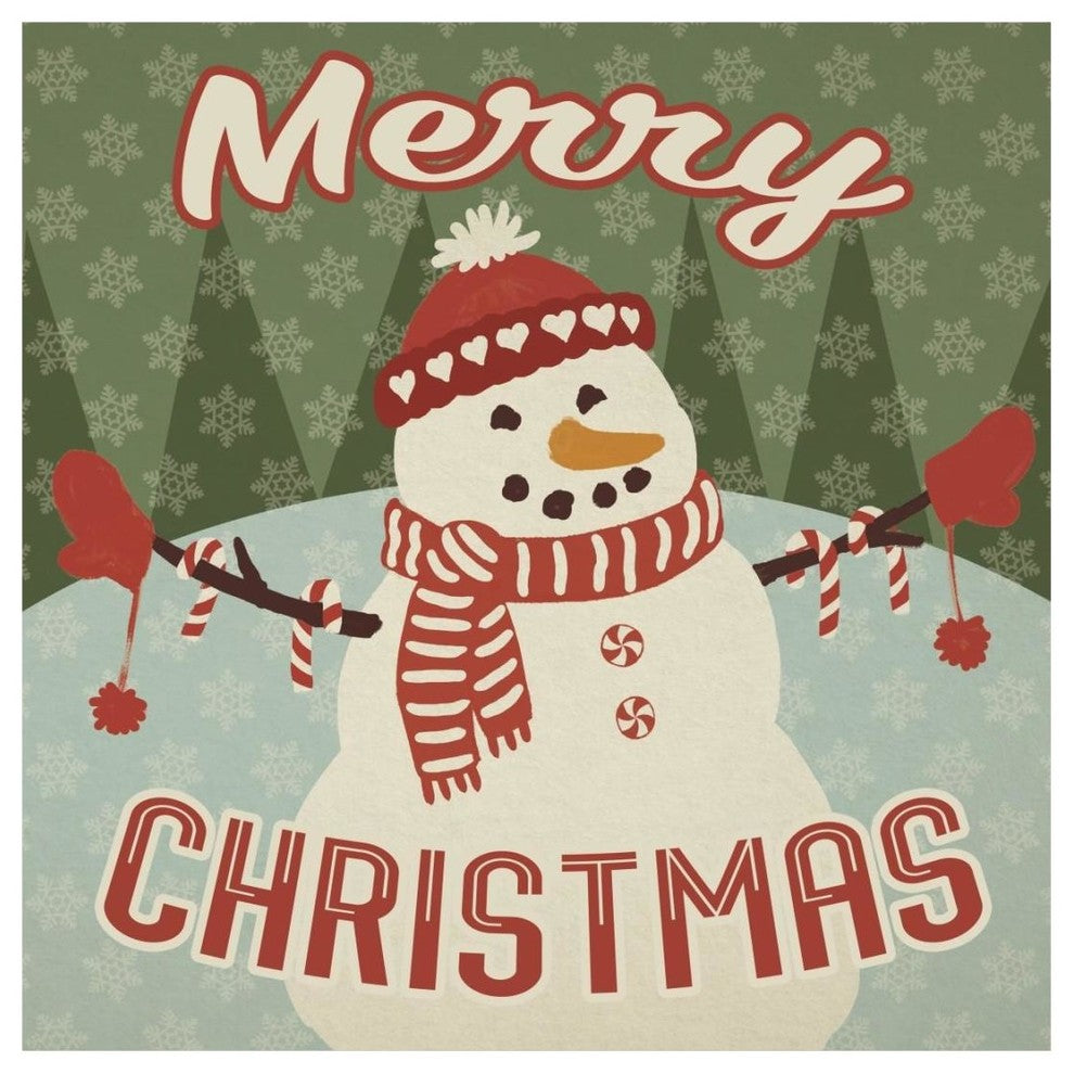 "Retro Christmas VII Merry Christmas" Paper Print by Janelle Penner, 20"x20"