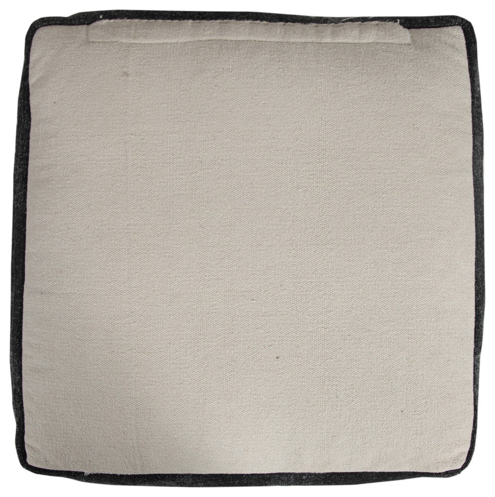 Textured Solid Chevron Stripe Pouf Ottoman
