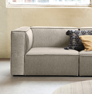 Burt Square Arm Modular End Chair, Taupe Boucle, Left End