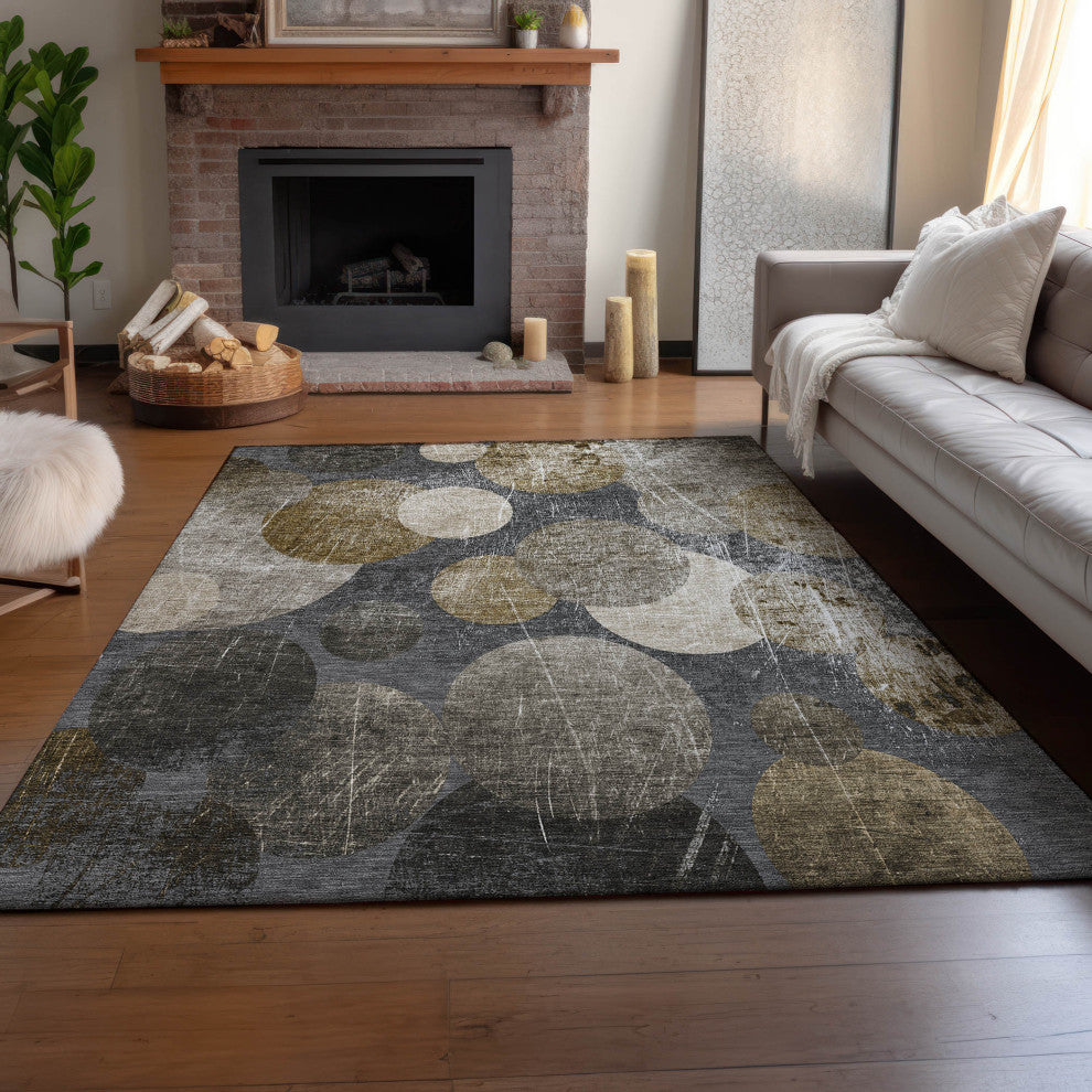 Premium Machine Washable Mayfield AMF556 Brown 9' x 12' Rug
