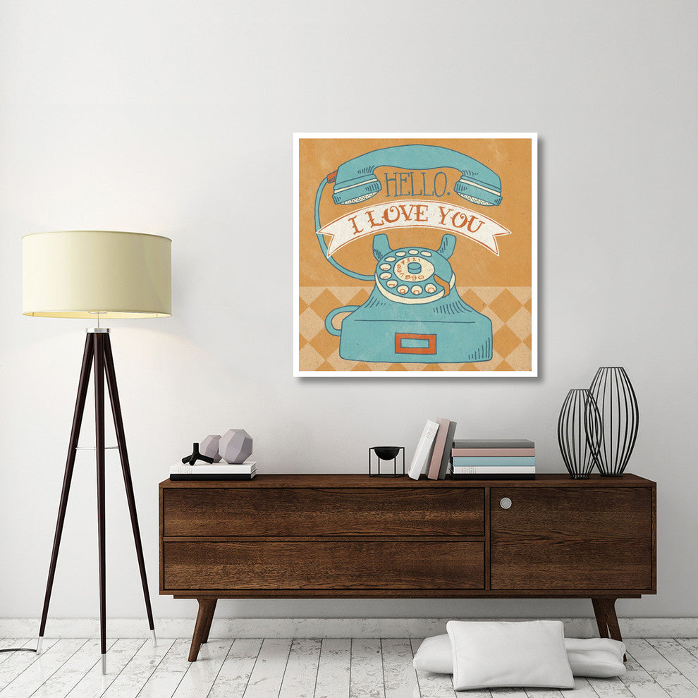 "Hello I Love You Orange" Digital Paper Print by Mary Urban, 42"x42"