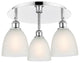 Castile-3 Light 18" Flush Mount-Polished Chrome, White Glass Shade