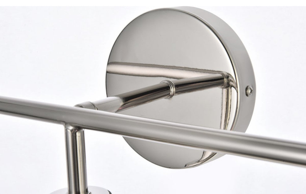 Helen 3-Light Bath Sconce, Polished Nickel With Clear Shade