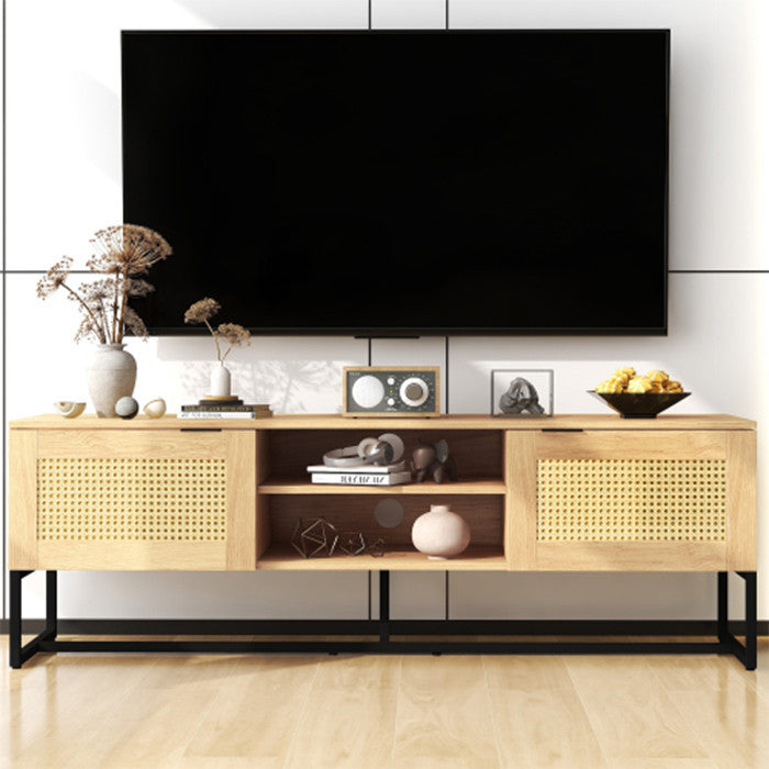 60 inch Wicker TV stand modern wood TV cabinet
