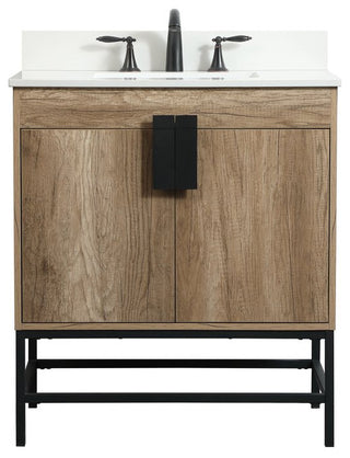 Home Living 19" Modern Natural Oak-Light Bathroom Vanity