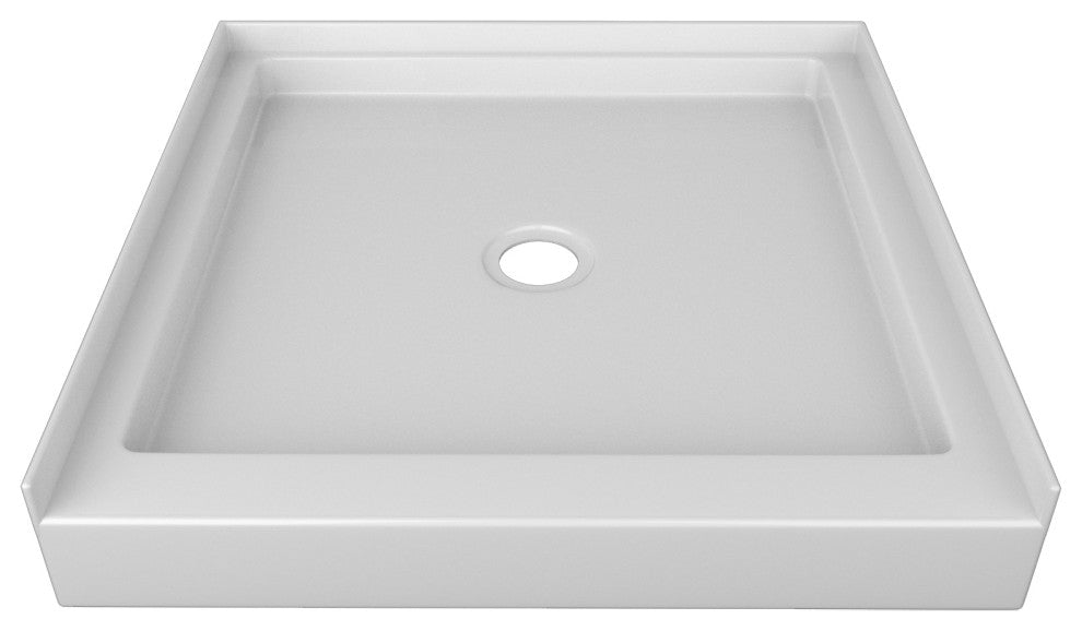 Valley Acrylic Single Threshold Acrylic Multi-Layered Center Drain  Shower 30", White, 30"x30"