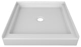 Valley Acrylic Single Threshold Acrylic Multi-Layered Center Drain  Shower 30", White, 30"x30"