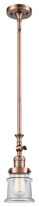 Small Canton 1-Light Mini Pendant, Antique Copper, Clear