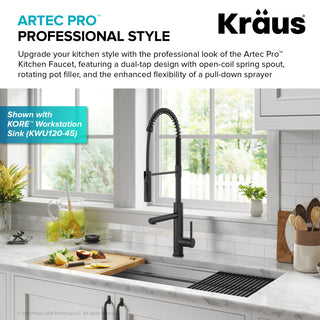 Pulldown Pot Filler Kitchen Faucet, Matte Black