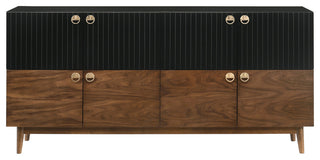 Amigo Black Veneer and Walnut Wood Buffet