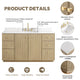 Oza Bath Vanity with Quartz Stone Top, Aged Natural Oak, 60", Single Vanity, No Mirror