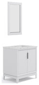 Elizabeth 30" Single Sink Carrara White Marble Vanity, Pure White