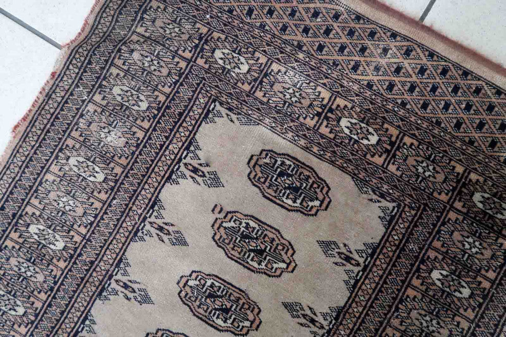 Handmade Vintage Uzbek Bukhara Runner 2.6'x12.2', 80cmx373cm 1960s