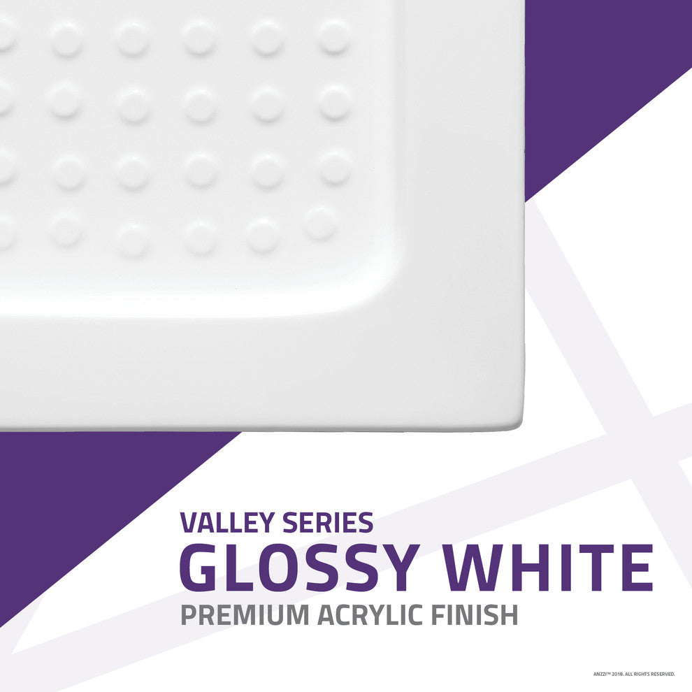 Valley Series 38"x38" Shower Base, White