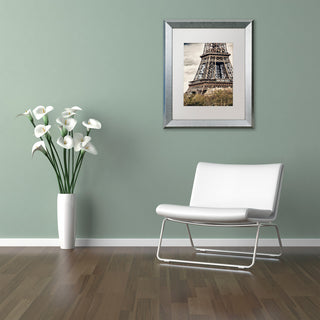 Philippe Hugonnard 'View of the Eiffel Tower', Silver Frame, White Mat, 14x11