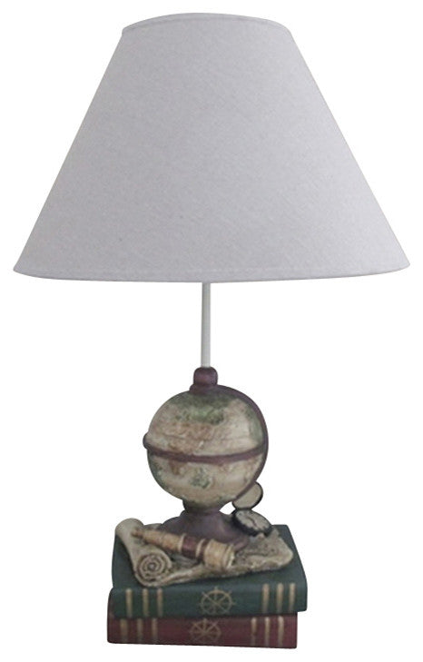 Globe and Book Lamp