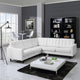 Modern White Empress 3 Piece Bonded Leather Sectional Sofa Set