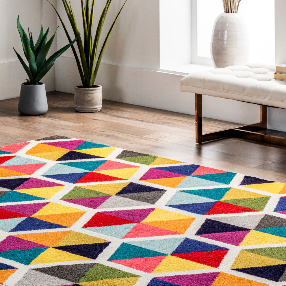 Nuloom Prismatic Simon Honeycomb Area Rug, Multicolor 8'x10'