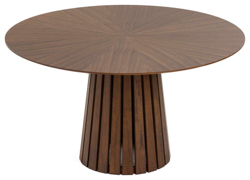 Modrest Weiss Mid-Century Modern Walnut Round Dining Table
