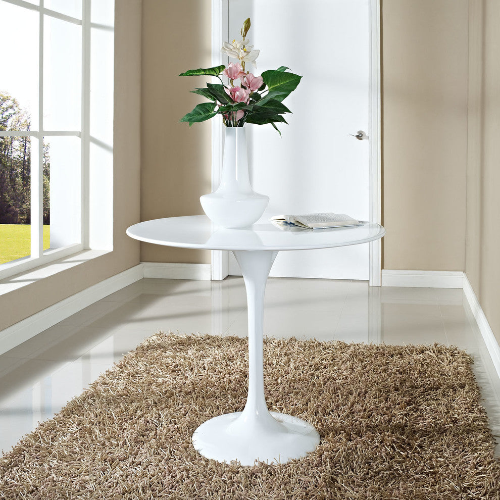 Modern Contemporary Kitchen 36" Fiberglass Dining Table White
