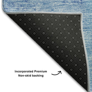 Premium Machine Washable Mayfield AMF664 Denim 2'3" x 7'6" Runner Rug