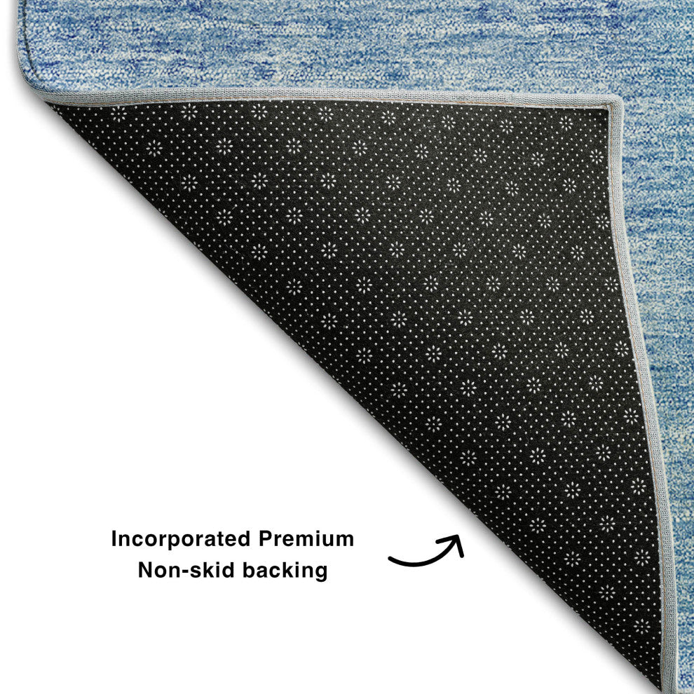 Premium Machine Washable Mayfield AMF664 Denim 2'3" x 7'6" Runner Rug