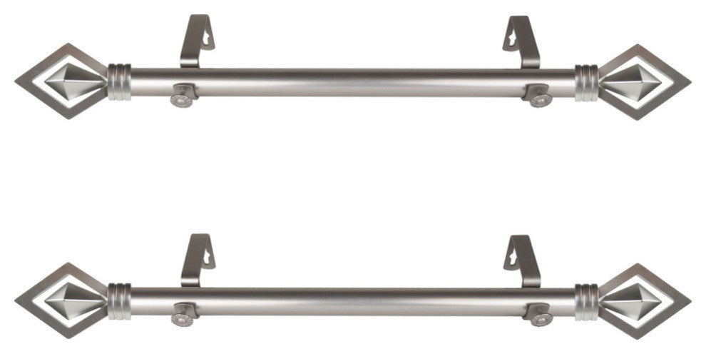 Lance Side Curtain Rods 12-20", Satin Nickel