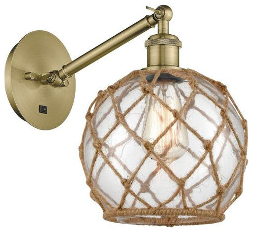 Innovations 317-1W-AB-G122-8RB 1-Light Sconce, Antique Brass