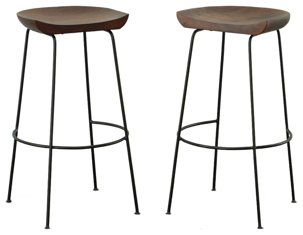 Raja Contoured Stool, Chestnut/Black