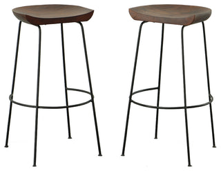 Raja Contoured Stool, Chestnut/Black