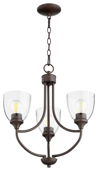 Quorum International 6059-3-2 Enclave 3 Light 19"W Chandelier - Oiled Bronze /